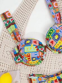 Women's Bikini Beach Wear Larger Women's Beach Swimsuits Holiday, Beach, Party, Sophisticated, Pool,LARA VIVA - Màu xanh lam - Xem 2