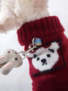 1 pieza Suéter con estampado de panda para mascotas, jersey de cuello alto tejido cálido para perros y gatos pequeños, Teddy, Poodle, Pomerania, Schnauzer, cachorros y gatitos, para todas las estaciones