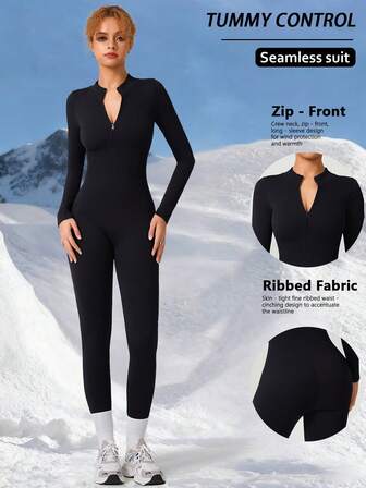 1 pezzo Tuta elastica monocolore da donna