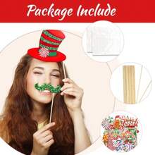 30pcs Glittery Christmas Photo Booth Props Christmas Peppermint Candy Photo Props Kit For Sweet Xmas Party Decorations Supplies Christmas Round Lollipop Themed Selfie Props Pose Sign