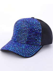 Nueva llegada Gorra de béisbol de red con rhinestones estilo coreano, visera, sombrero para exteriores, gorra de béisbol brillante para mujer