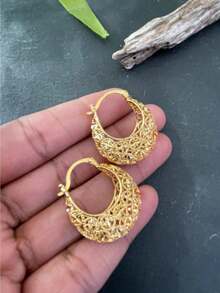 1 Pair Boho Floral Hoop Earrings For Women, Bollywood Style,Vintage Jewelry For Weddings,Parties & Daily Wear,For Anniversary,Valentine's Day,Christmas
