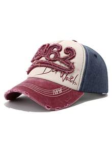 1 Mũ bóng chày thêu Unisex 1962, Thiết kế màu tương phản, Vành cong cũ kỹ - Nhiều màu - Xem 8