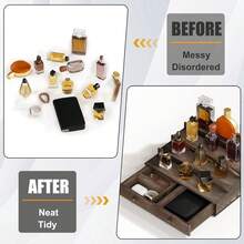 4 Tier Wooden Cologne Organizer With Drawer Storage And Hidden Compartment, Rustic Perfume Display Stand - Brown - View 7