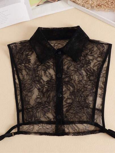 1 chiếc cổ áo sơ mi ren rỗng có thể tháo rời thời trang thu đông dùng để trang trí váy áo Giáng sinh