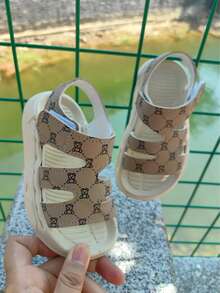 Sandales d'été  pour garçons de 1 à 6 ans, semelle souple antidérapante et légère, design à motif carreaux et ours, fermeture à boucle et scratch - Kaki - Voir 8