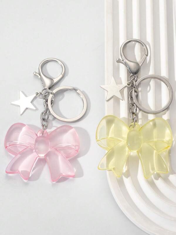 Korean-Style Bow Bag Charm, Zinc Alloy Cherry Pendant Keychain, High-End "Ins" Heart Key Bag Accessory, Couple's Personalized Big Bow Car Keychain Bag Charm, Suitable As A Gift For Friends, Christmas Gift, New Year Gift, Valentine's Day Gift