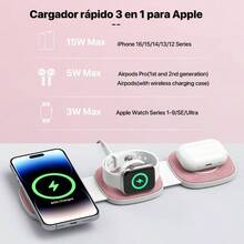 Cargador Inalmbrica Magntico, Plegable 3 en 1 Base Cargador para i Phone 1615141312PlusPro, Estacin de Carga para Ultra - 2, Rapida Wireless para 4Pro32 - inicial - Ver 3