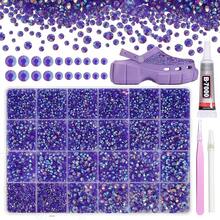 21000Pcs Purple AB Rhinestones For Bedazzling Kit, Mix Sizes Jelly Bedazzling Resin Gems, Gems Bedazzling For Crafting, Flatback Resin Rhinestones For Craft DIY Face Makeup{"Color_name":"S24"} - S24 - 查看 1