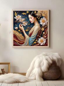 1 pezzo Set di pittura di diamanti asimmetrica vintage, pittura di diamanti 5D a forma speciale e con cristalli, set di ricamo di diamanti fai-da-te asimmetrico, decorazione murale domestica, artigianato, soggiorno, camera da letto, studio, corridoio, lavorazione creativa, senza cornice 30cm*30cm