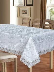 1 Stück hochwertige bestickter Doppellagen Tischdecke, mehrere Farboptionen, große Größe, geeignet für Innen-/Außenveranstaltungen, Partys, Hochzeiten, Festivals, Abendessen, Bankette, Restaurants, rechteckig - Verschiedenfarbig - Übersicht 9