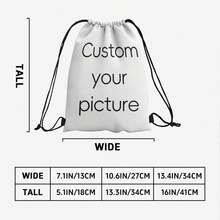 1pc Customized Personalized Drawstring Backpack, Custom Photo Exclusive Travel Bag, Lightweight Cinch Backpack Suitable For Sports, Daily Use, Gym, Swimming, Fitness, After-School Club