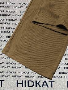 Herren Cord Lässig Jogginghose, einfarbig mit Kordelzug und Taschen, weicher und bequemer Stoff, geeignet für tägliche Freizeitaktivitäten, Frühling/Herbst - Braun - Übersicht 4