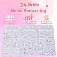 21000Pcs White AB Rhinestones For Bedazzling Kit, Mix Sizes Jelly Bedazzling Resin Gems, White Gems Bedazzling For Crafting, Flatback Resin Rhinestones For Craft DIY Face Makeup{"Color_name":"S15"} - S15 - 查看 4