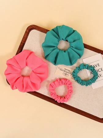 2pcs/Set Solid Color Stretchy Coil Hair Ties, Soft & Comfortable Hair Accessories ,Ponytail Holders ,Hair Elastics ,Hair Rubber Bands ,Scrunchies ,Hair Rope