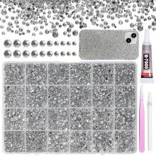 21000Pcs Rhinestones For Bedazzling Kit, Mix Sizes Jelly Silver Clear Bedazzling Resin Gems, Gems Bedazzling For Crafting, Flatback Resin Rhinestones For Craft DIY Face Makeup{"Color_name":"S1"} - S1 - 查看 1
