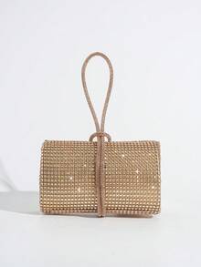 Sac à main en forme de boîte décoré de strass, pochette élégante pour les événements formels, les fêtes, les danses, convenant aux robes de soirée. Sac polyvalent de mode fait main pour femmes.