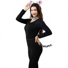 Spooktacular Creations Halloween Gray Mouse Donkey Cow Costume Set Animal Ears Headband Tail Costume Accessory For Adult