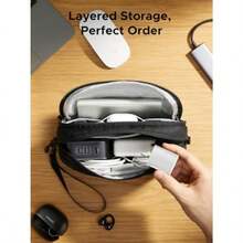 Portable Electronics Accessories Travel Organizer Water Resistant Tech EDC Pouch Bag For Charger Adapter Charging Cable Power Bank Hard Drive SD Card - As Pic - View 3