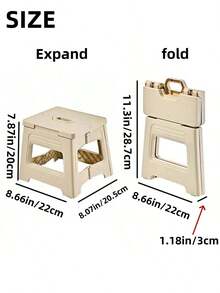 1pc Folding Stool, Lightweight And Durable Plastic, Adjustable Folding Stool, Suitable For Home, Kitchen, Bathroom, Bedroom, Portable Outdoor Travel Fishing Chair, Non- Multifunctional Small Stool, Easy To Store - Multiple Colors Available