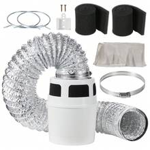 3-In-1 Indoor Dryer Vent Kit, With Bucket For Electric Dryer With 4-Inch By 5-Feet Extendable Exhaust Hose, Premium Quality & Light Weight & No Extra Accessories Required For Apartments, RVs - Round with water tank Plastic - 查看 8