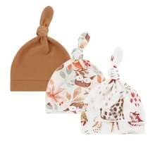 3Pcs Newborn Beanie  Hat Cotton Cartoon Infant Bonnet For Girls Boys Toddler Cap  Accessories Newborn Gift 0-6M