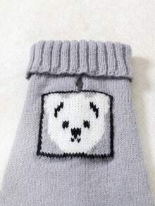 1 pieza Suéter con estampado de panda para mascotas, jersey de cuello alto tejido cálido para perros y gatos pequeños, Teddy, Poodle, Pomerania, Schnauzer, cachorros y gatitos, para todas las estaciones