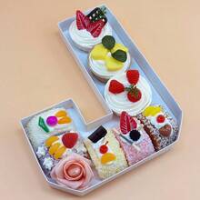 1pc 0-9 Cardboard Number, 14in/35.56cm Fillable Number Candy Box, Charcoal Tray Box Letters, Gift Box Shape Tray For Chocolate Candies, Empty Gift Box Suitable For Birthday Party Gifts