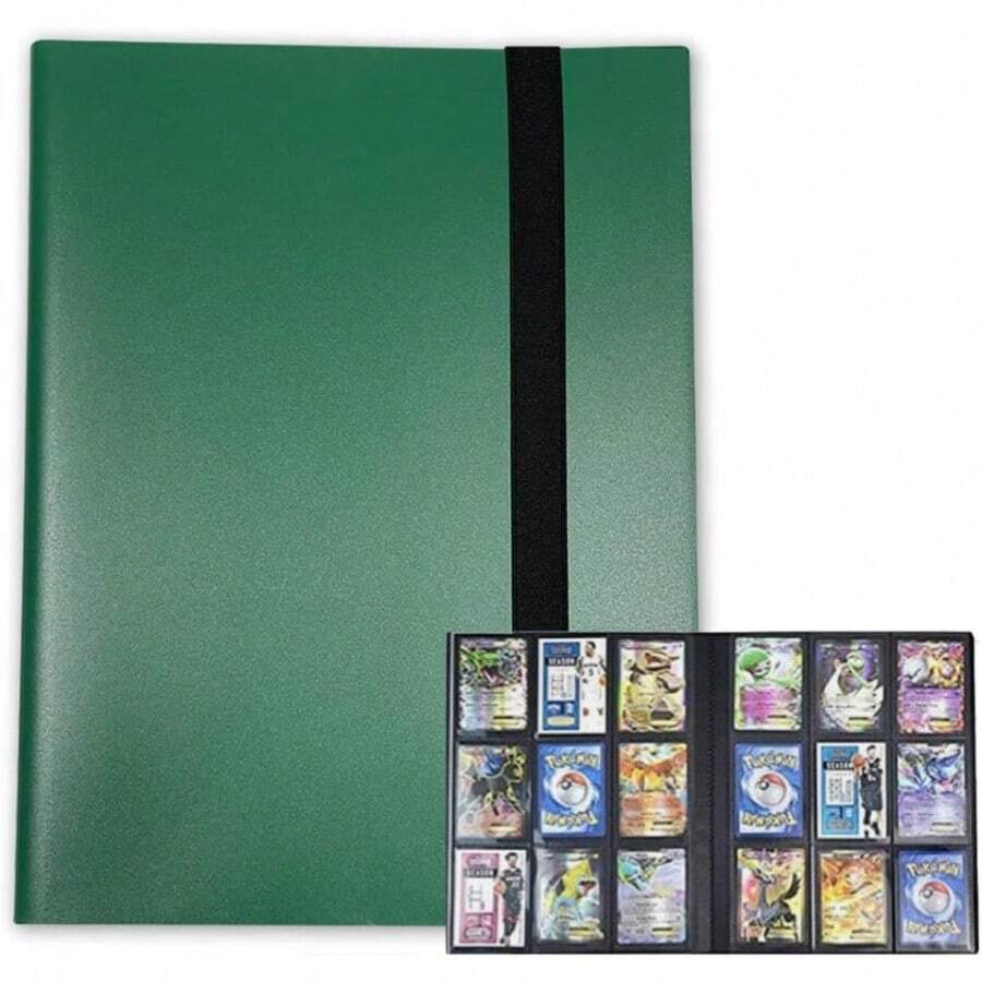 Vivva 9 Pocket Card Binder Premium Trading Card Binder 360 540 Double Sided Pocket PU Collection Binder Collector Album Card Folder For MTG TCG Sports Cards 540 Pockets(Green )