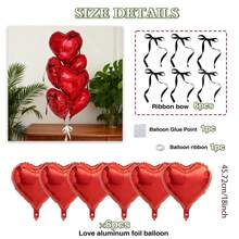 14 piezas Conjunto de globos con forma de corazón multicolor para el Día de San Valentín, incluye globos de corazón de papel de aluminio de 18 pulgadas, globos de corazón blancos y rojos con cintas de lazo, adecuados para el Día de San Valentín, decoración de cumpleaños, aniversario, decoración de fiesta, boda, despedida de soltera, fiesta de compromiso, decoración del hogar, regalo para ocasión especial - Multicolor - Ver 14