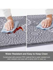 Kitchen Mats Floor, Cushioned Rug Anti - Fatigue Mats Kitchen Decor Accessories, Waterproof Non - Slip Mats And Rugs Set Office, Floor, Laundry 17.3*3017.3*47 - Gray + 17.3"*30"+17.3"*47"-0.40 Inch - View 6