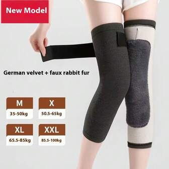 1pc Thickened Fleece Knee Sleeve, Warm Knee Joint Protection For Men And Women, Anti-Slip Long Thick Warm Knee Pad For Autumn/Winter