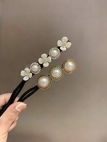 1 chiếc dây buộc tóc ngọc trai thanh lịch, dây buộc tóc trang trí ngọc trai - vòng tay thời trang, phù hợp cho thanh thiếu niên và người lớn, ngọc trai giả, phù hợp cho phụ nữ và bé gái, tạo kiểu búi tóc bồng bềnh, số lượng ngọc trai khác nhau (tối thiểu 1 viên ngọc trai), dây buộc tóc, kẹp tóc đuôi ngựa, dây chun buộc tóc, vòng buộc tóc, phụ kiện ngày lễ - Nhiều màu - Xem 9