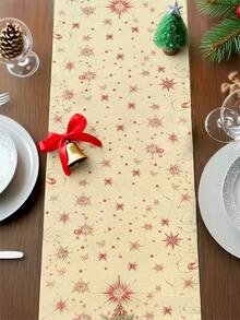 1 Stück Weihnachtsbaum Tischläufer, Weihnachtlicher dekorativer Tischläufer, Weihnachtlicher leinenähnlicher Tischläufer, Tischläufer, Tischläufer, 1 Stück Tischläufer, 4 Stücke Tischsets, 1 Stück Kissenbezug, 3 Produkte erhältlich, saisonale Heimdekoration für Innen-/Außenpartys, Winterliche Heimdekoration, Weihnachtsdekoration, Weihnachtszimmer Dekoration, Weihnachtsparty Dekoration - Verschiedenfarbig - Übersicht 2