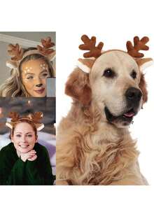 2pcs Christmas Reindeer Antler Headband, Reindeer Ear Hair Hoop Headpiece, Party Costume Accessory - Multicolor - View 10