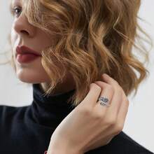 1pc Adjustable 925 Silver Tree Of Life Spoon-Shaped Ring, Vintage Flower Design Unisex