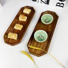 Japanisches Rosenholz rechteckiges Serviertablett, hitzebeständige Holzmaserung Platte, Brotbrett, Teetassen Halter