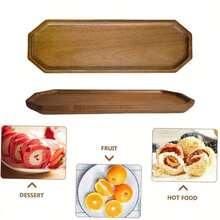 Japanisches Rosenholz rechteckiges Serviertablett, hitzebeständige Holzmaserung Platte, Brotbrett, Teetassen Halter