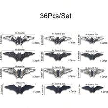 Halloween Decorations 36pcs Large Bats Wall Stickers Decals Decor Halloween Hollow Wall Decals PVC Scary Black Bat Stickers For Fireplace Ceiling Kitchen Bedroom Party Favor Supplies# DOUYYY