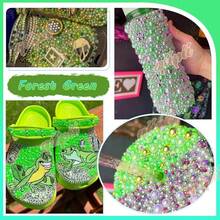 51g Half Round Pearls For Crafting Light Green Emerald Green Set Colorful 4-10mm Mix Sizes Flatback Beads Charms For Nails Face Eyes Makeup Tumblers Bottles Mugs DIY Crafts Clothes Shoes Phones{"Color_name":"ForestSpiriteGreenAbSeriesMix","Size_name":"4-10mmPearls"} - 森林精靈綠色Ab系列混合 - 查看 4