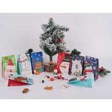 Christmas Treat Bag Small Xmas Gift Bag For Kid Holiday Goodie Party Favor Paper 24 Pack# DOUYYY