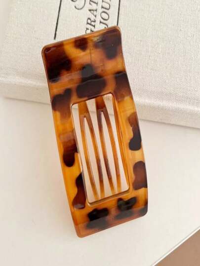 1 buc Clamă de păr minimalistă cu imprimeu leopard clasic, convenabilă pentru ținute casual și de casă de zi cu zi, accesorii elegante de păr toamnă/iarnă, agrafe elegante de păr, agrafe de păr de iarnă