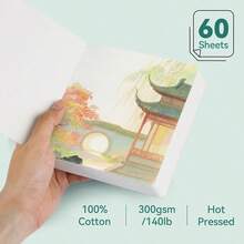 60 Sheets Mini Watercolor Sketchbook 4.7 X 5.1 Inch 300gsm 140lb Travel Size Portable Tearable Square Painting Notebook Square Watercolor Sketch Book Art Paper Sketchbook