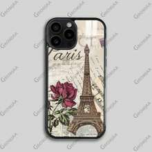 Funda de teléfono con arte de la Torre Eiffel de París romántica, compatible con modelos 16, 15, 14, 13, 12, 11 Pro Max, Plus, Mini, Magsafe, espejo, inalámbrica, magnética - Funda compatible con 17, 17 Pro, 17 Pro Max - Z5 - Ver 8