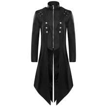 COS Retro-Ancient Costume For Men, Retro Punk Mid-Length Coat For Men, Fancy Dress Outfit, Performance Costume