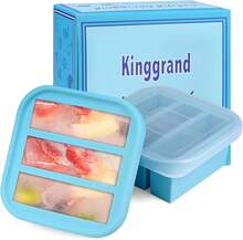 2 Cup Silicone Freezer Trays With Lid 4 Pack Silicone Soup Freezer Molds Soup Containers Make 4 Perfect Soups, Broths, Stews, Sauces, Curries(Red) - 3 lỗ - Xem 5