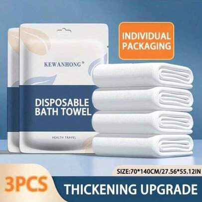 5 Packs Large Disposable Quick Dry Towel | 27.56x55.12in Thickened Super Absorbent, Individually Wrapped For Gym/Swim/Travel