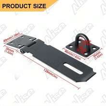 Door Lock Hasp Latch,5 Inch SUS 304 Stainless Steel Safety Packlock Clasp Hasp Lock Latch With Fixing Screw For External Doors Window Cabinet Pet Cage, Black,MS9B-5C - 4吋鎖套裝 - 查看 2