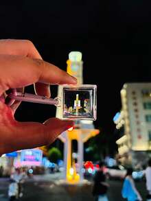 1pc Pixel World Keychain - Creative Mosaic Filter Bag Pendant, Fun Holiday Gift, Clear Plastic, Suitable For Parties And Events, Gift | Pixelated Design | Clear Structure - Multicolor - View 7