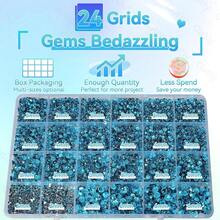 21000Pcs Lake Blue Rhinestones For Bedazzling Kit, Mix Sizes Jelly Bedazzling Resin Gems, Blue Gems Bedazzling For Crafting, Flatback Resin Rhinestones For Craft DIY Face Makeup{"Color_name":"S14"} - S14 - 查看 4